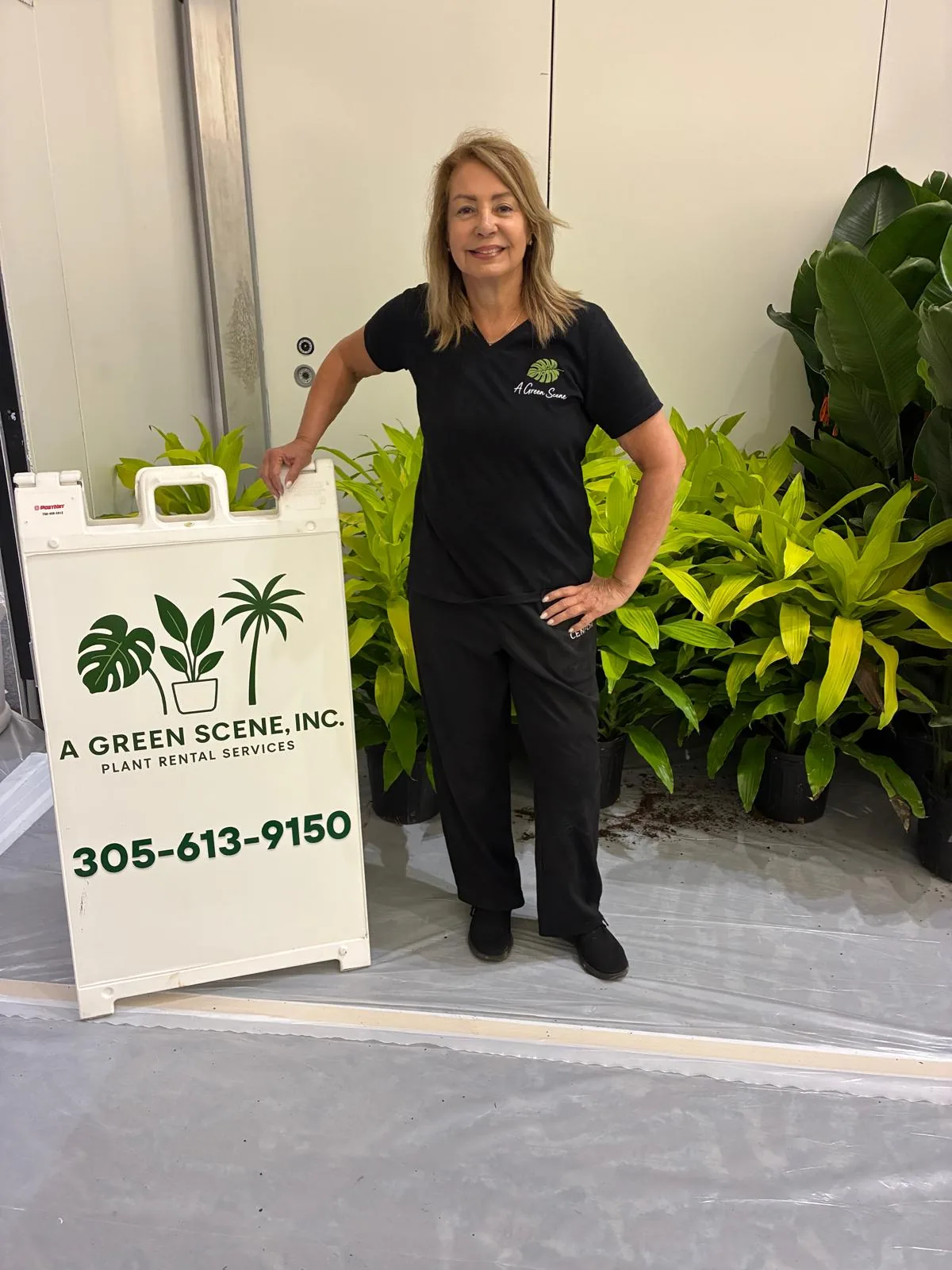Tropical plant styling by A Green Scene at a South Florida event